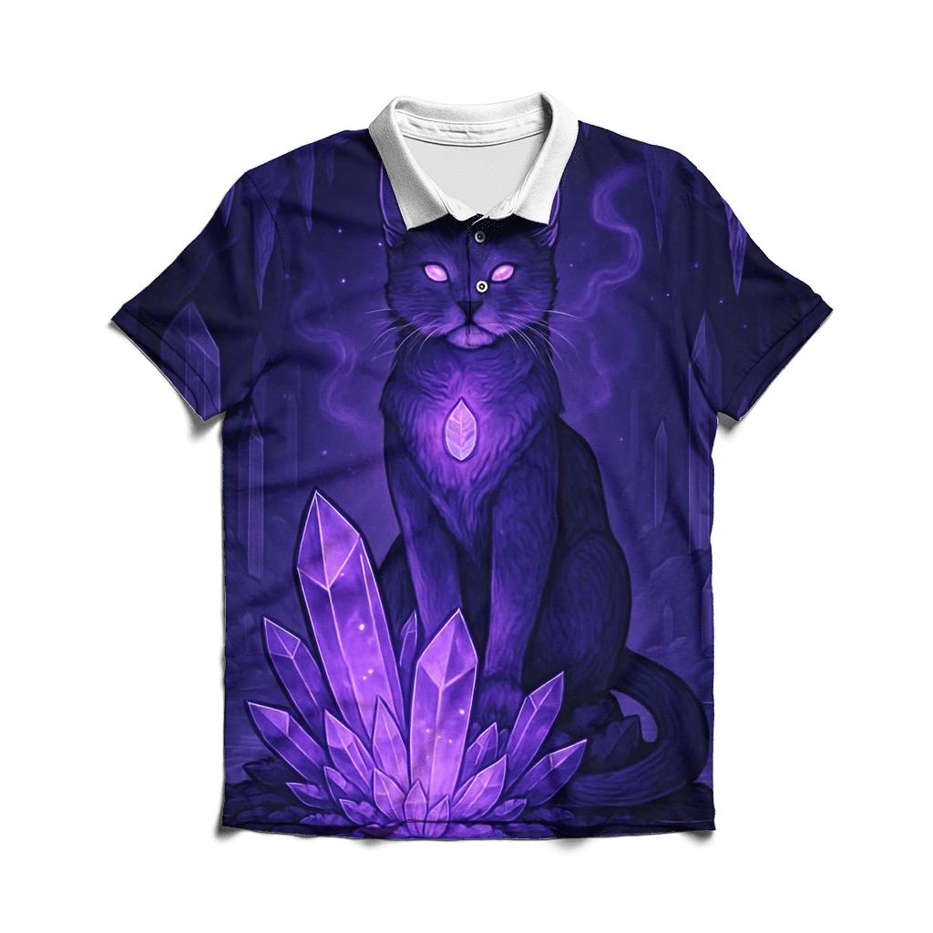 Crystal Cave Mystic Cat personalized polo shirts