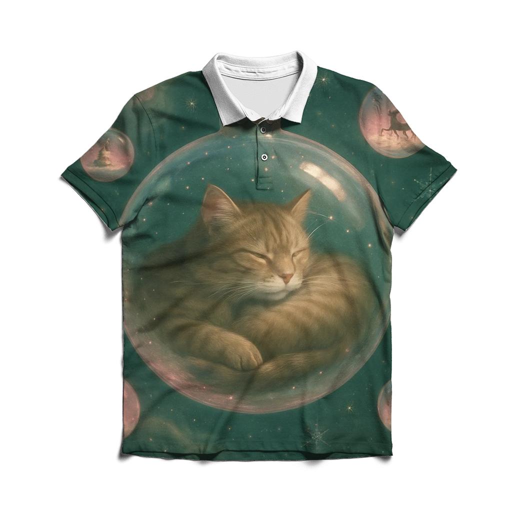 Cozy Cat Ornament Planetarium casual sports polo shirts