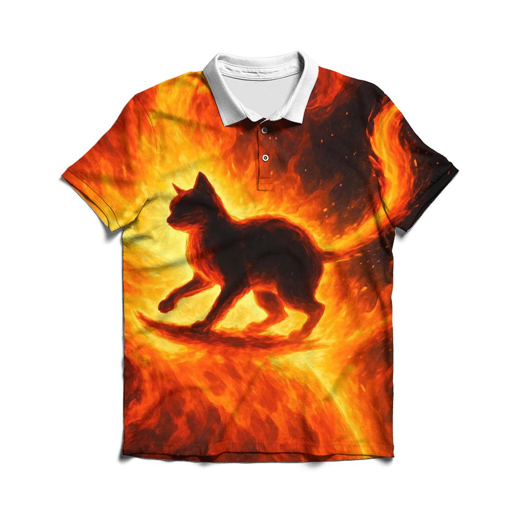 Solar Surf Fire Tail Cat casual sports polo shirts