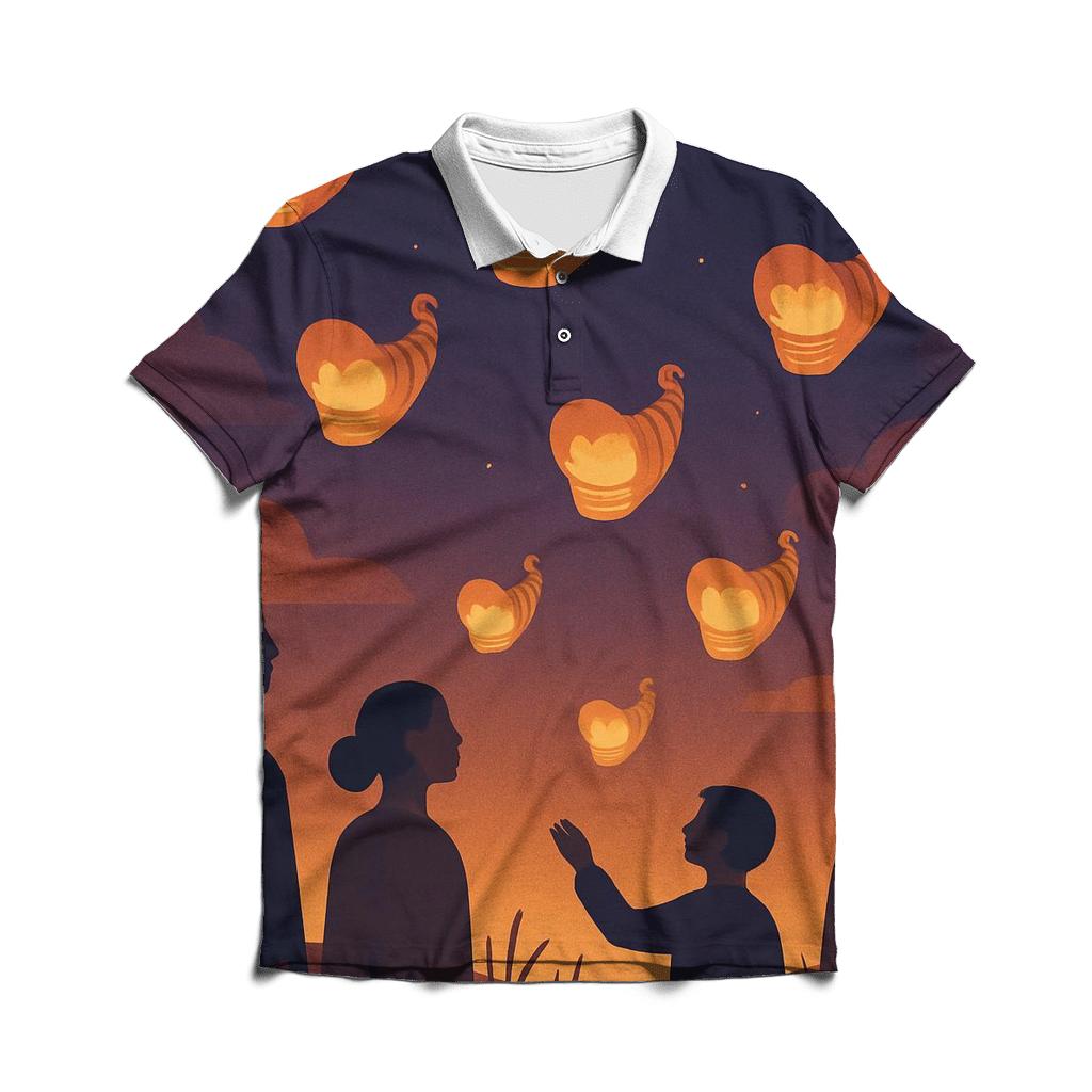 Cornucopia Sky Lanterns stylish collar polo tees