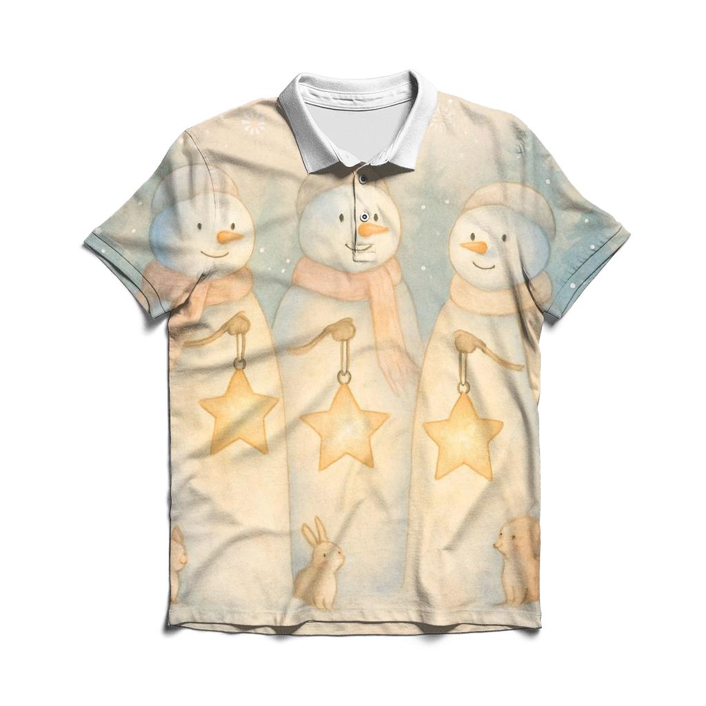 Snowman Forest Lantern Guardians custom polo shirts