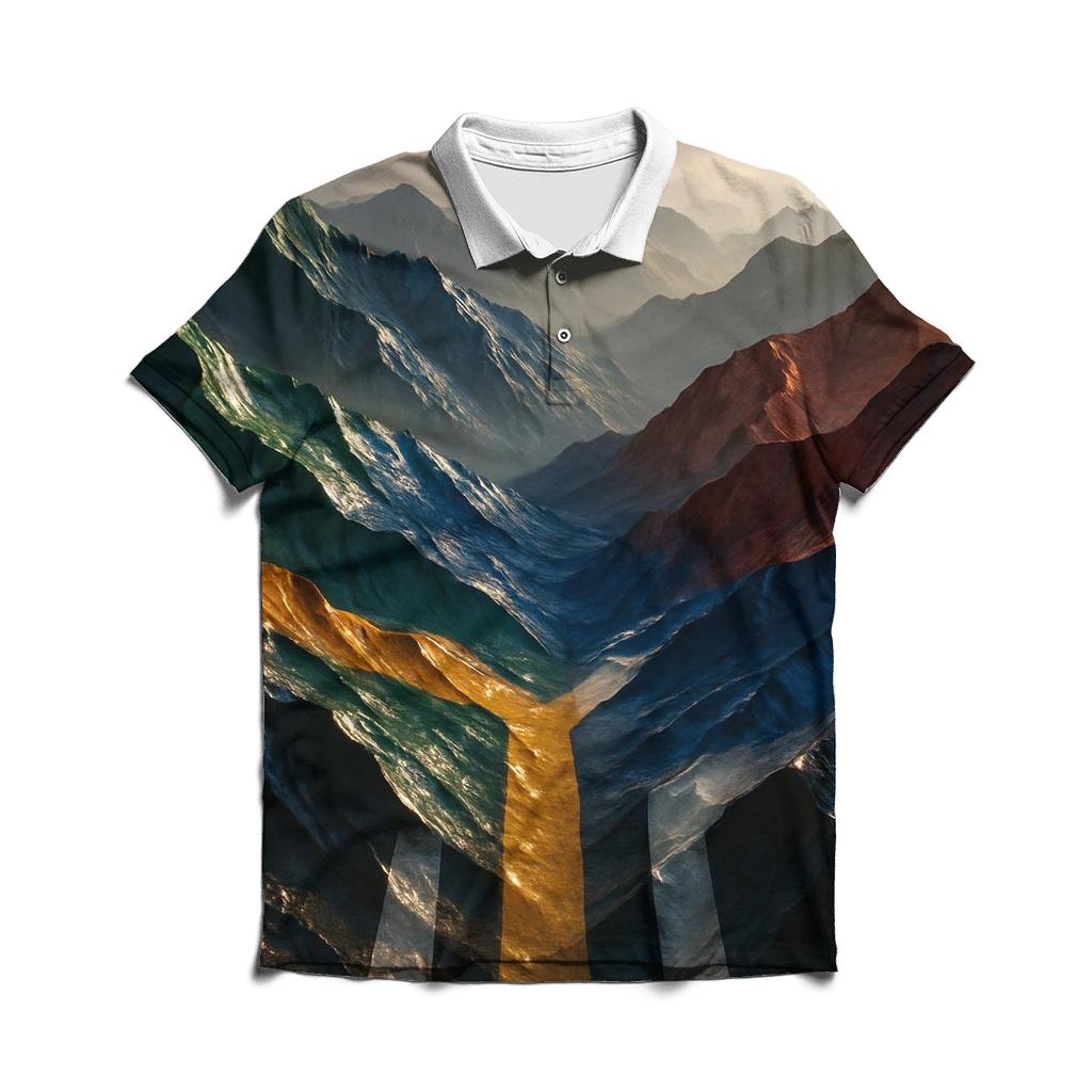 South African Flag Mountain Convergence custom polo shirts