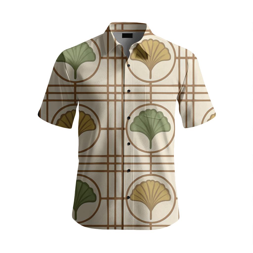 Viennese Secessionist Ginkgo Grid unique embroidered patterns