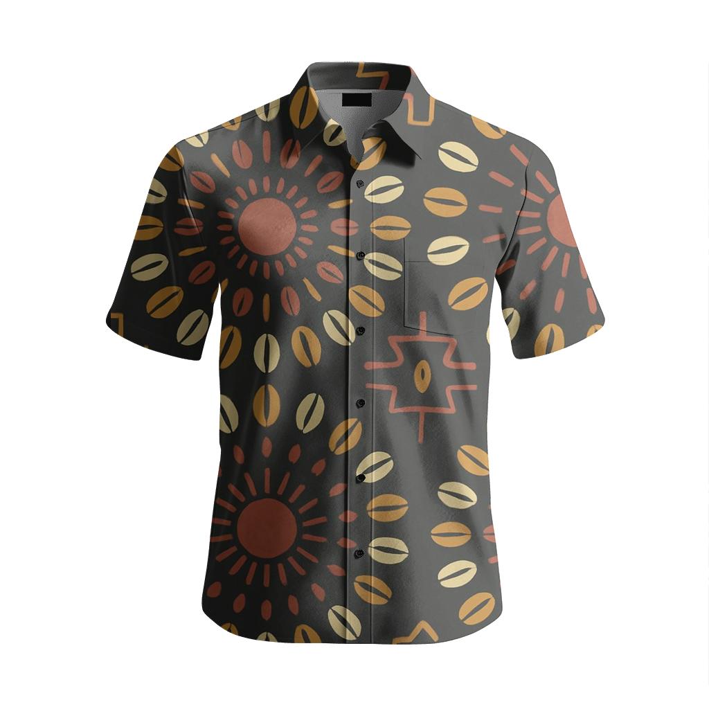 Yoruba Sunburst Cowrie Constellations branded embroidered shirts