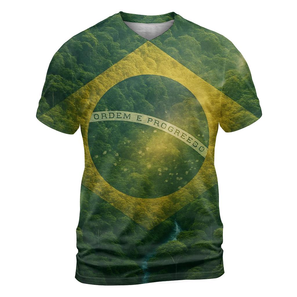 Brazilian Rainforest Flag Canopy statement graphic shirts