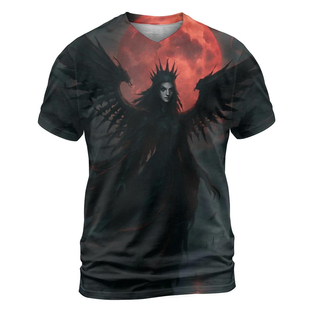 Raven Queen Of The Blood Moon unique graphic print tees