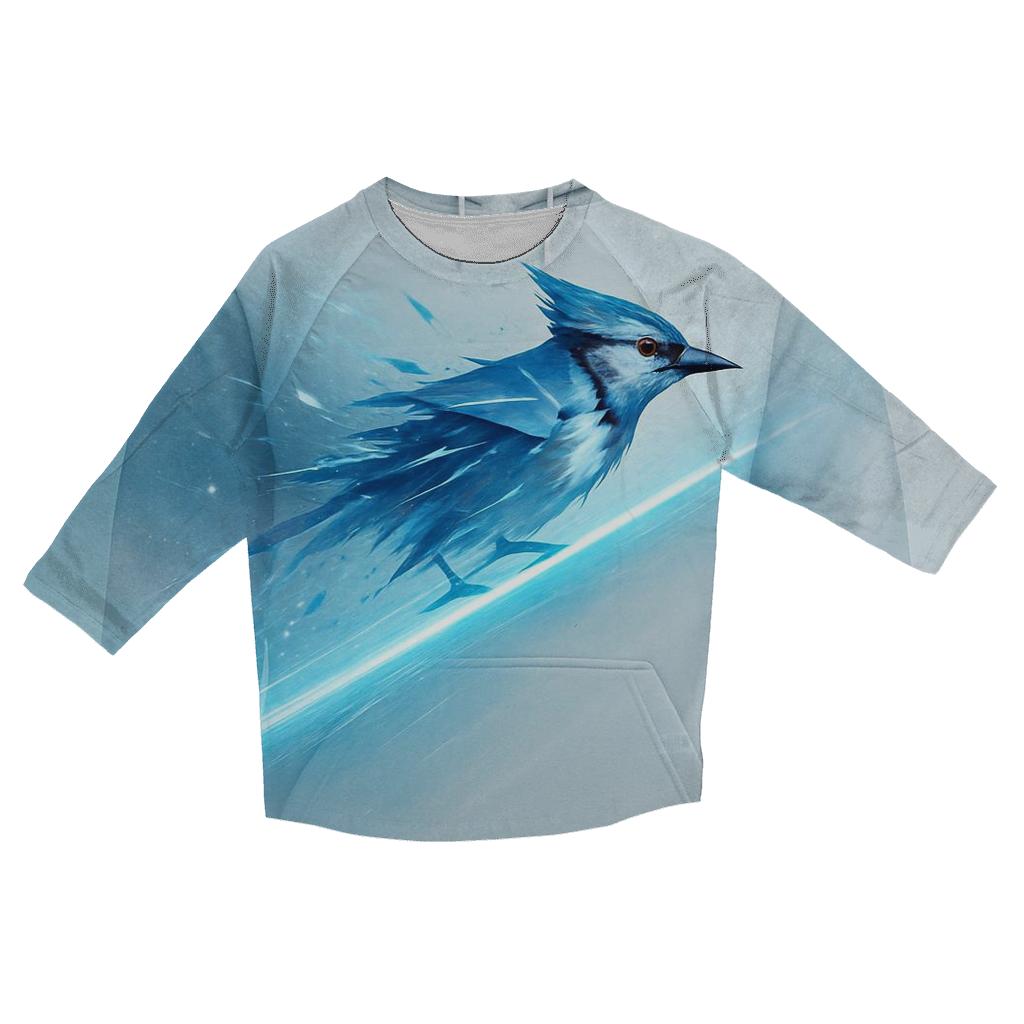 Ice Rail Flight Of The Blue Jays Baseline printed three quarter sleeve shirts