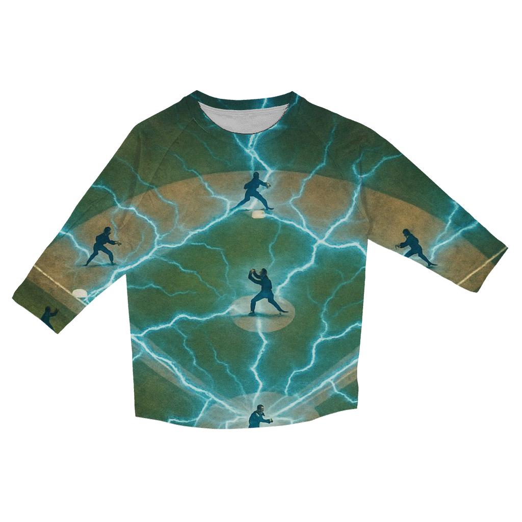 Diamond Of Lightning printed three quarter sleeve shirts