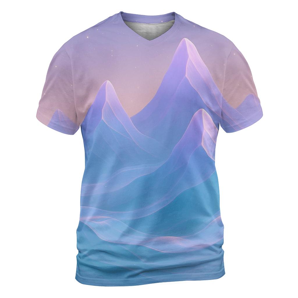 Chromatic Mountain Veil vibrant all-over design tees