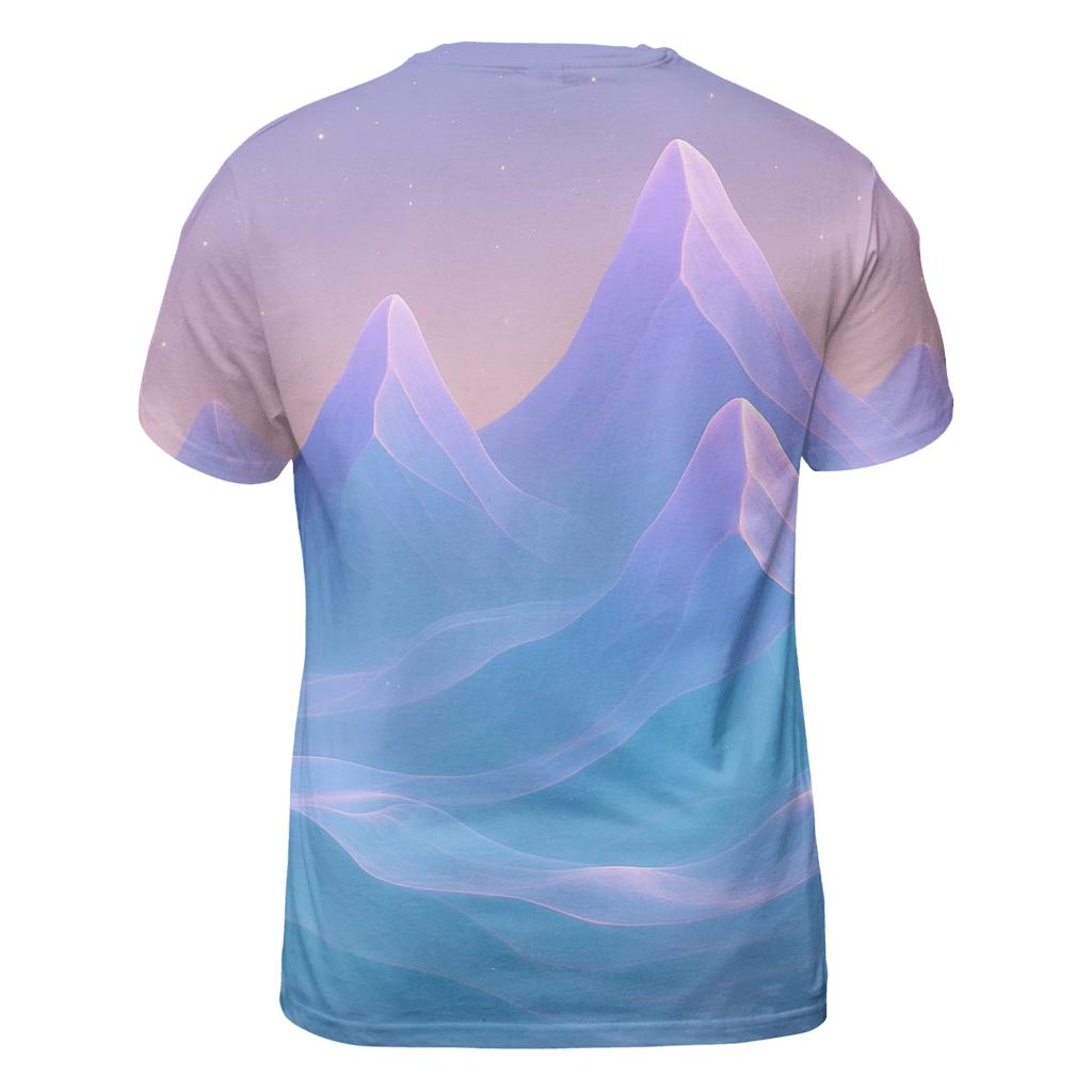 Chromatic Mountain Veil vibrant all-over design tees