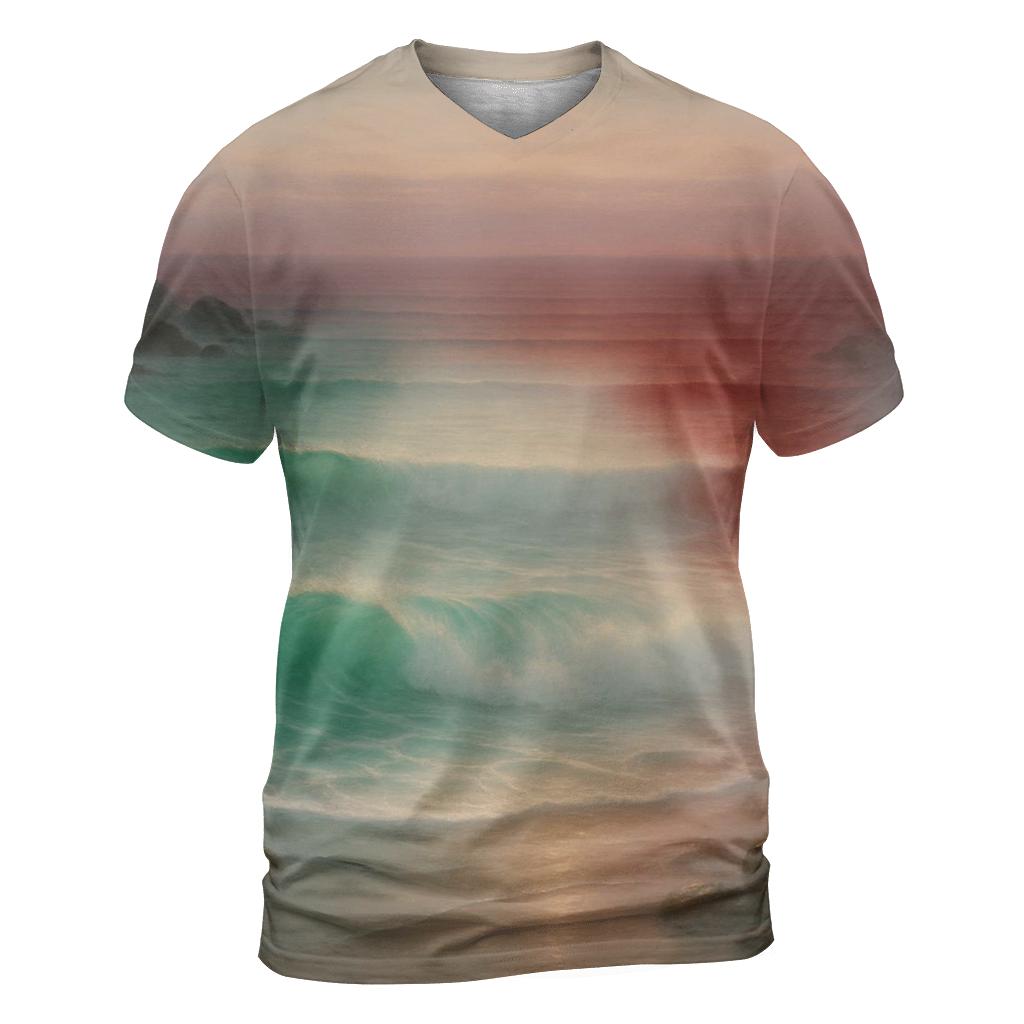 Italian Coastline Tricolor Waves designer pattern shirts
