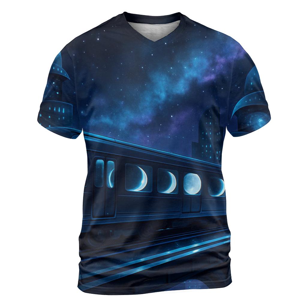 Moonphase Subway Skyline artistic all-over print tops