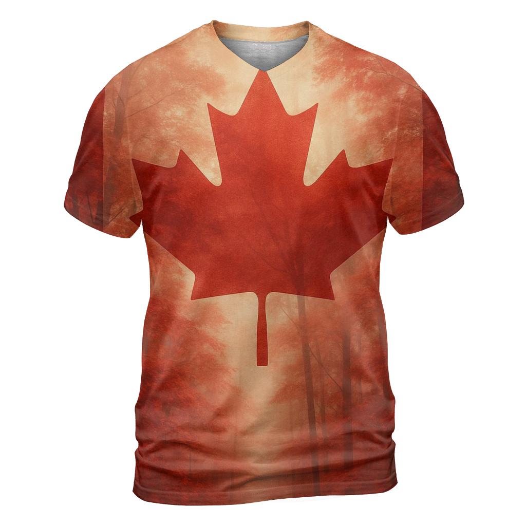 Canadian Maple Forest Flag Veil creative print fashion shirts