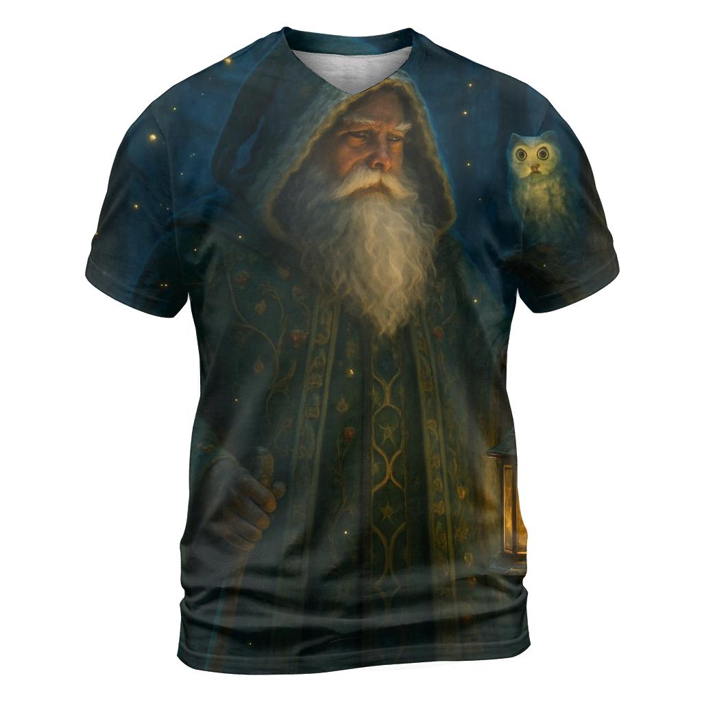 Midnight Forest Guardian Santa creative print fashion shirts