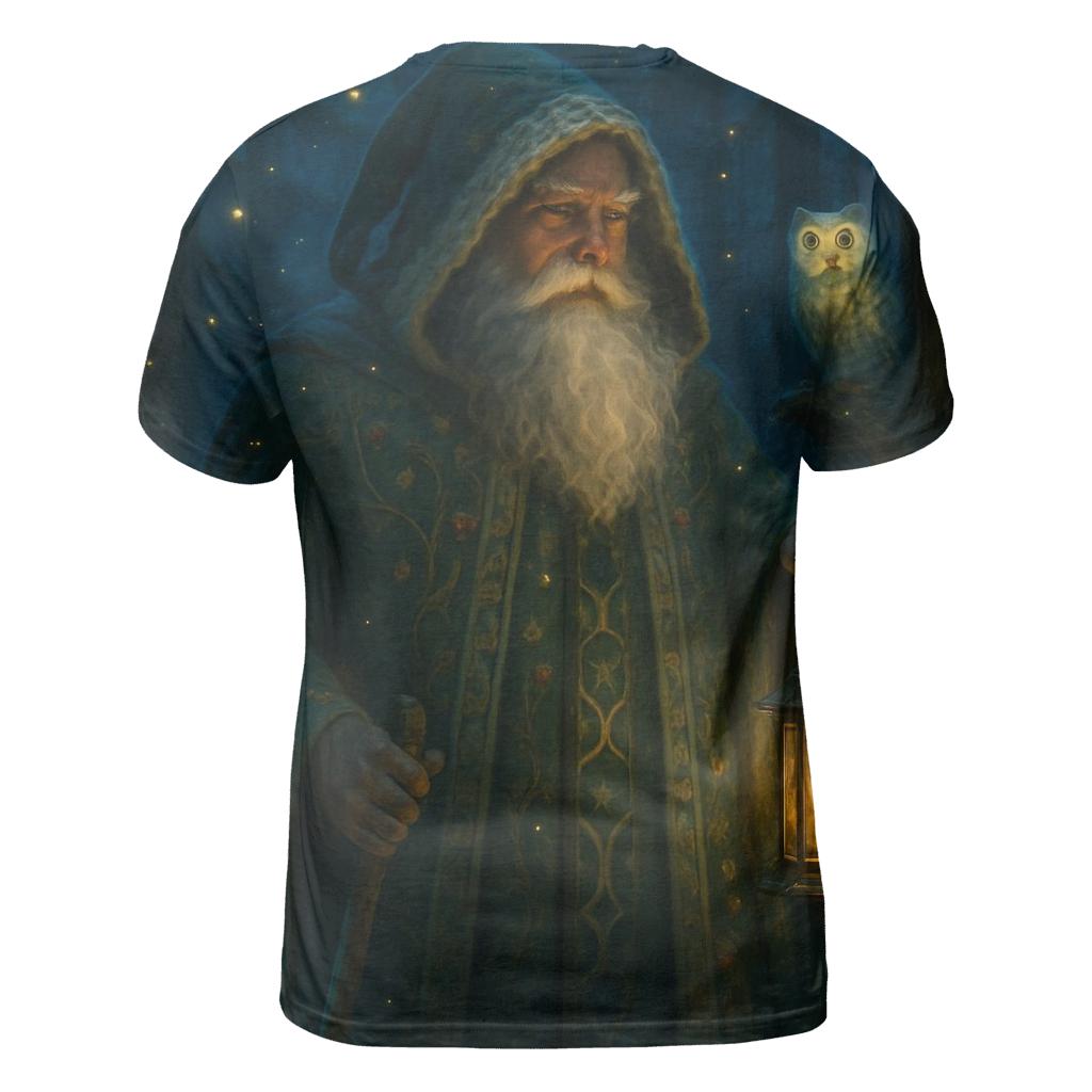 Midnight Forest Guardian Santa creative print fashion shirts