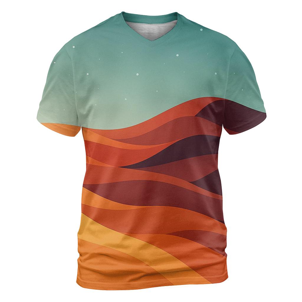 Digital Dune Gradient artistic all-over print tops