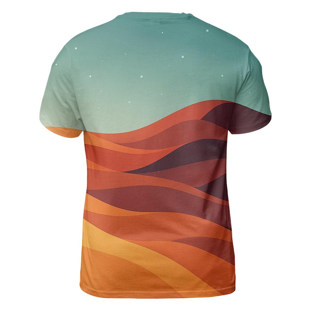 Digital Dune Gradient artistic all-over print tops