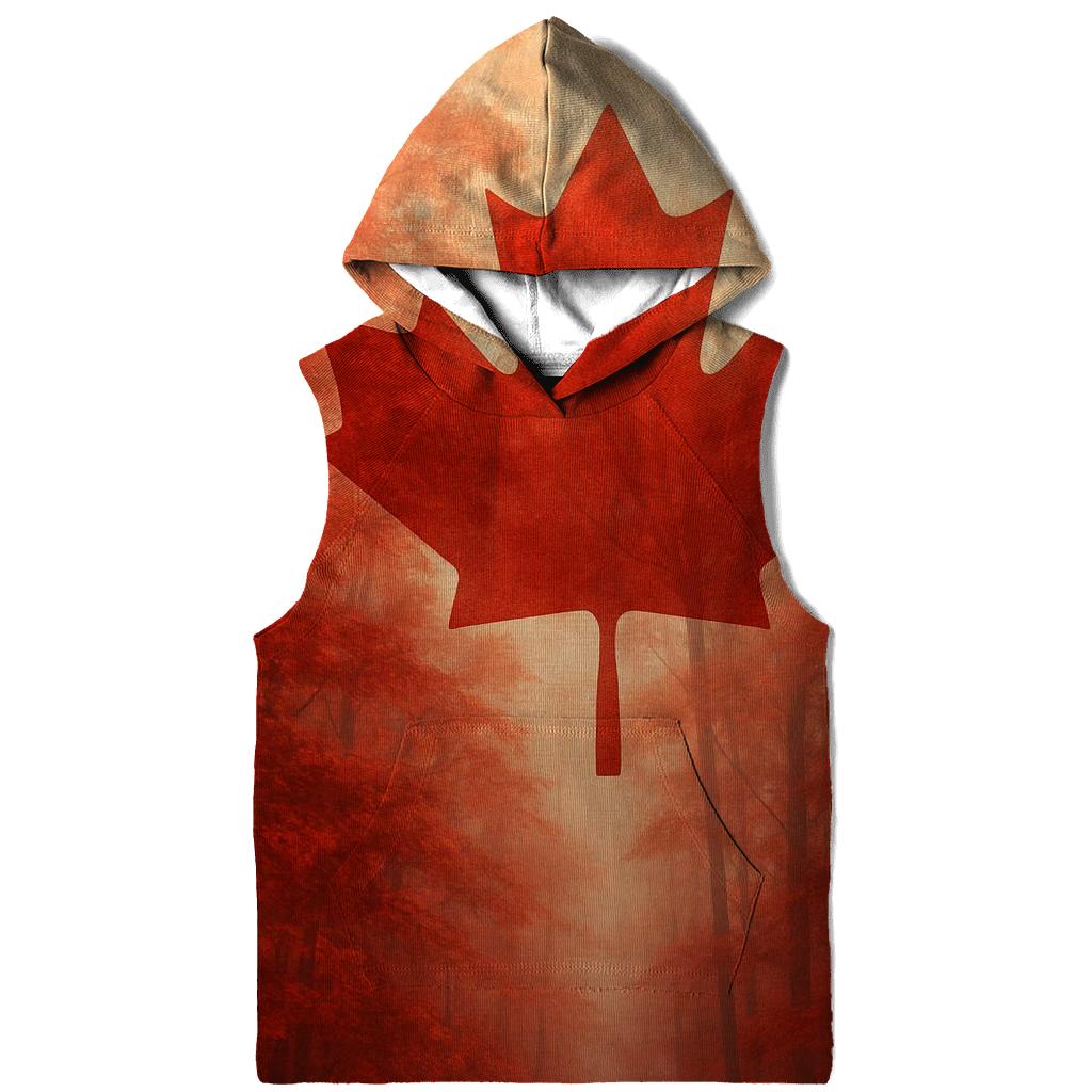 Canadian Maple Forest Flag Veil printed hoodies