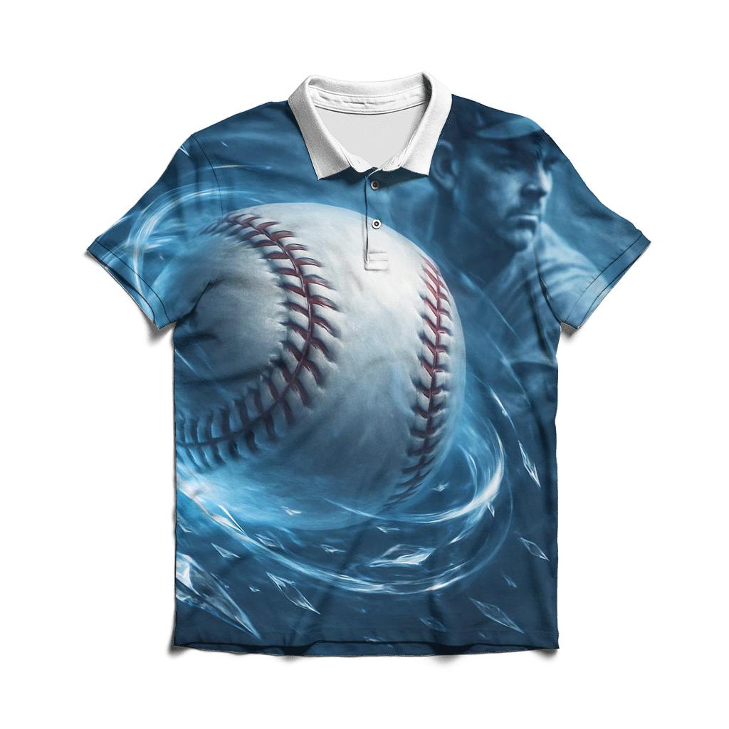 Icy Curveball Vortex embroidered polo tops