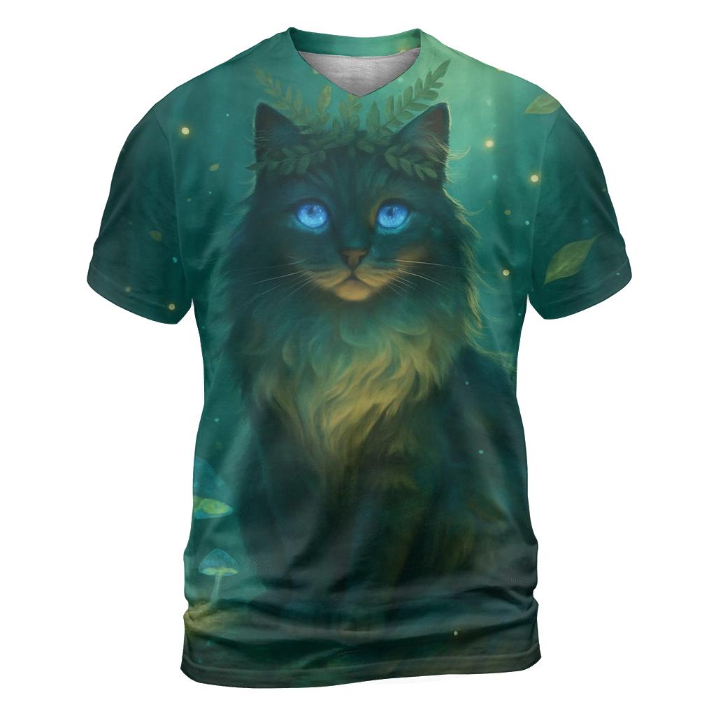 Forest Whisper Oracle Cat unique graphic print tees