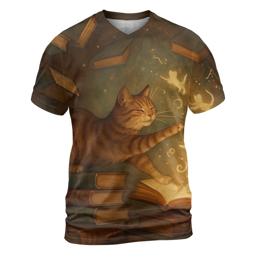Library Of Floating Cat Tales designer pattern shirts