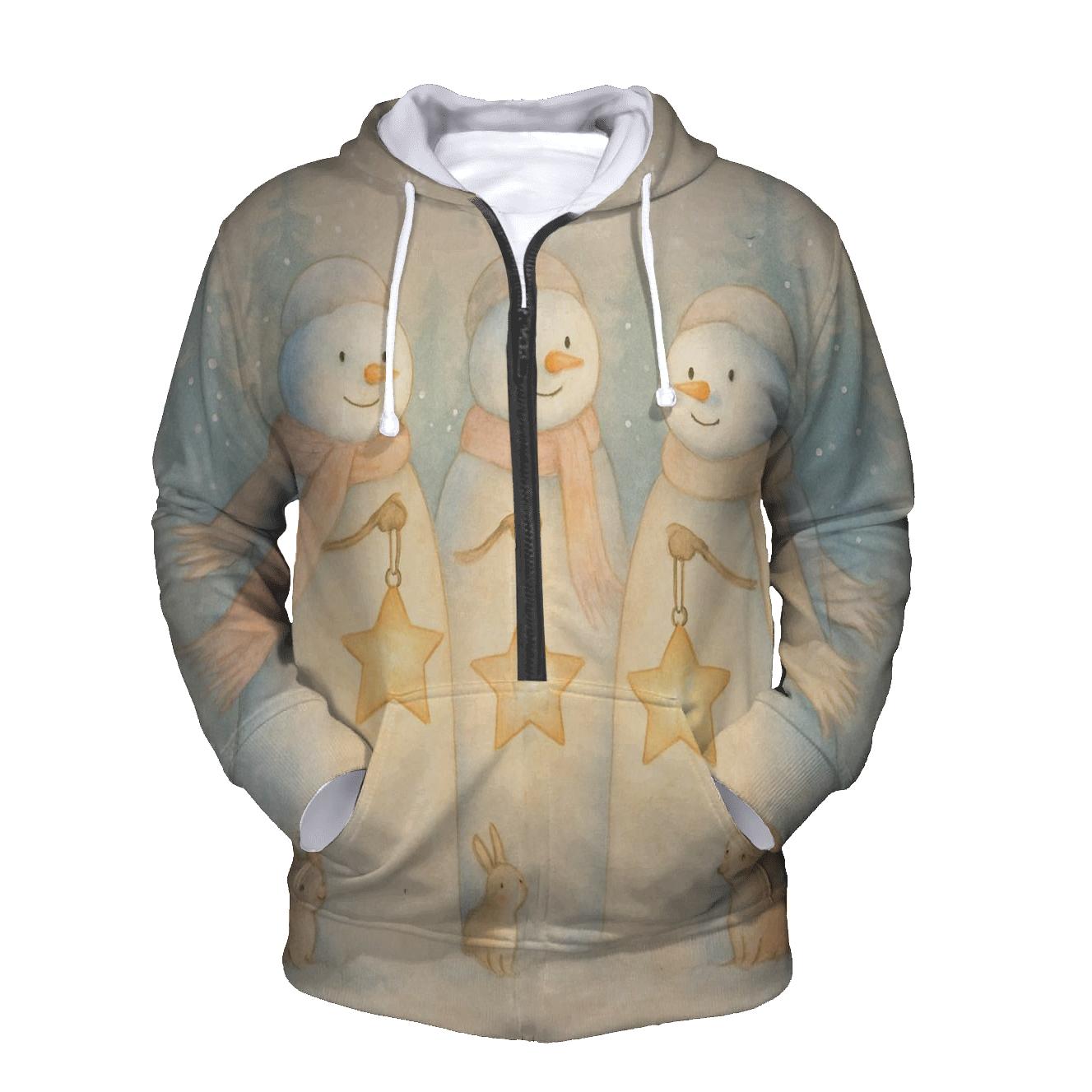 Snowman Forest Lantern Guardians zip-up hoodies