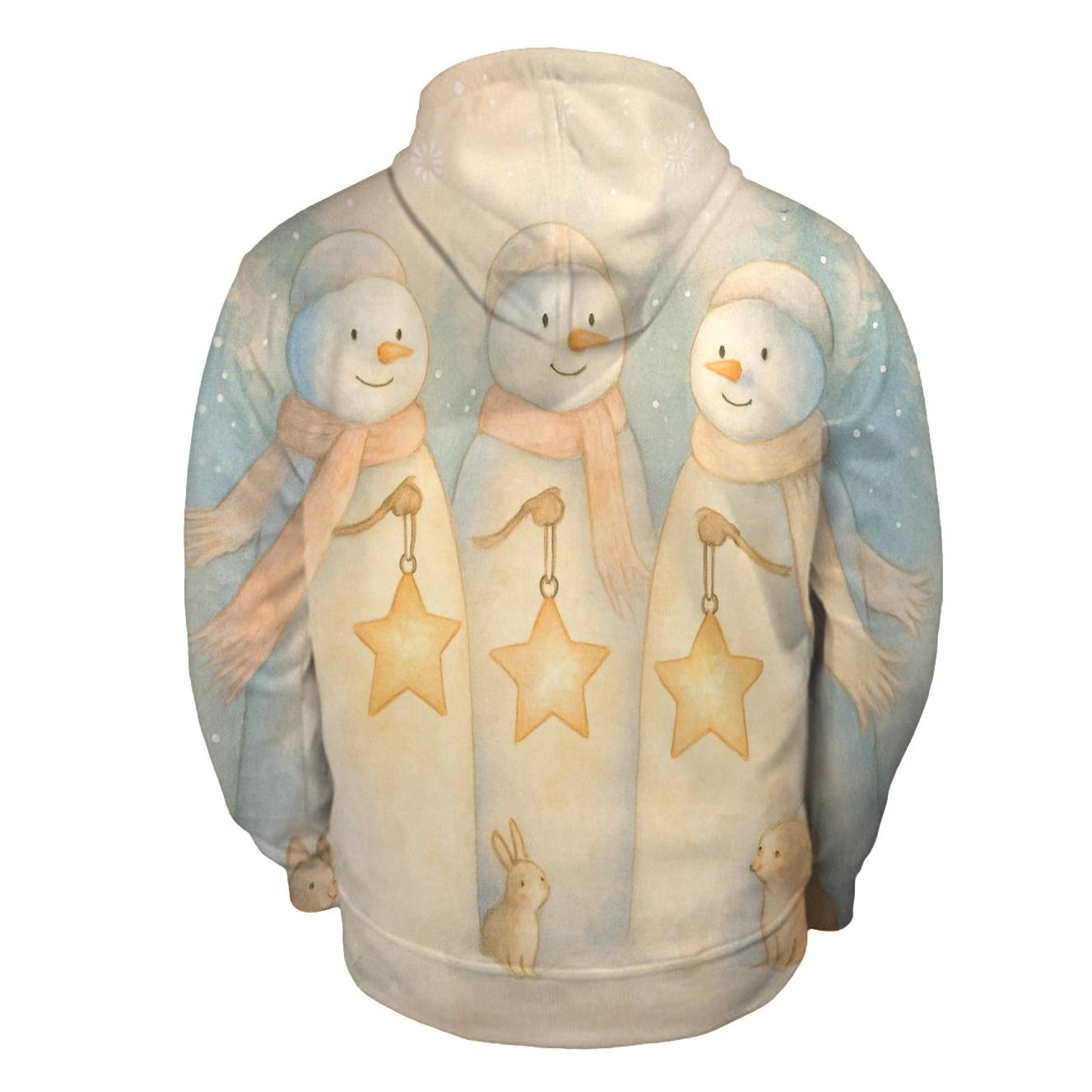 Snowman Forest Lantern Guardians zip-up hoodies