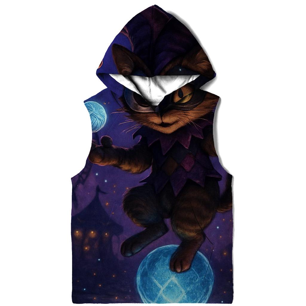 Midnight Carnival Jester Cat designer hoodies