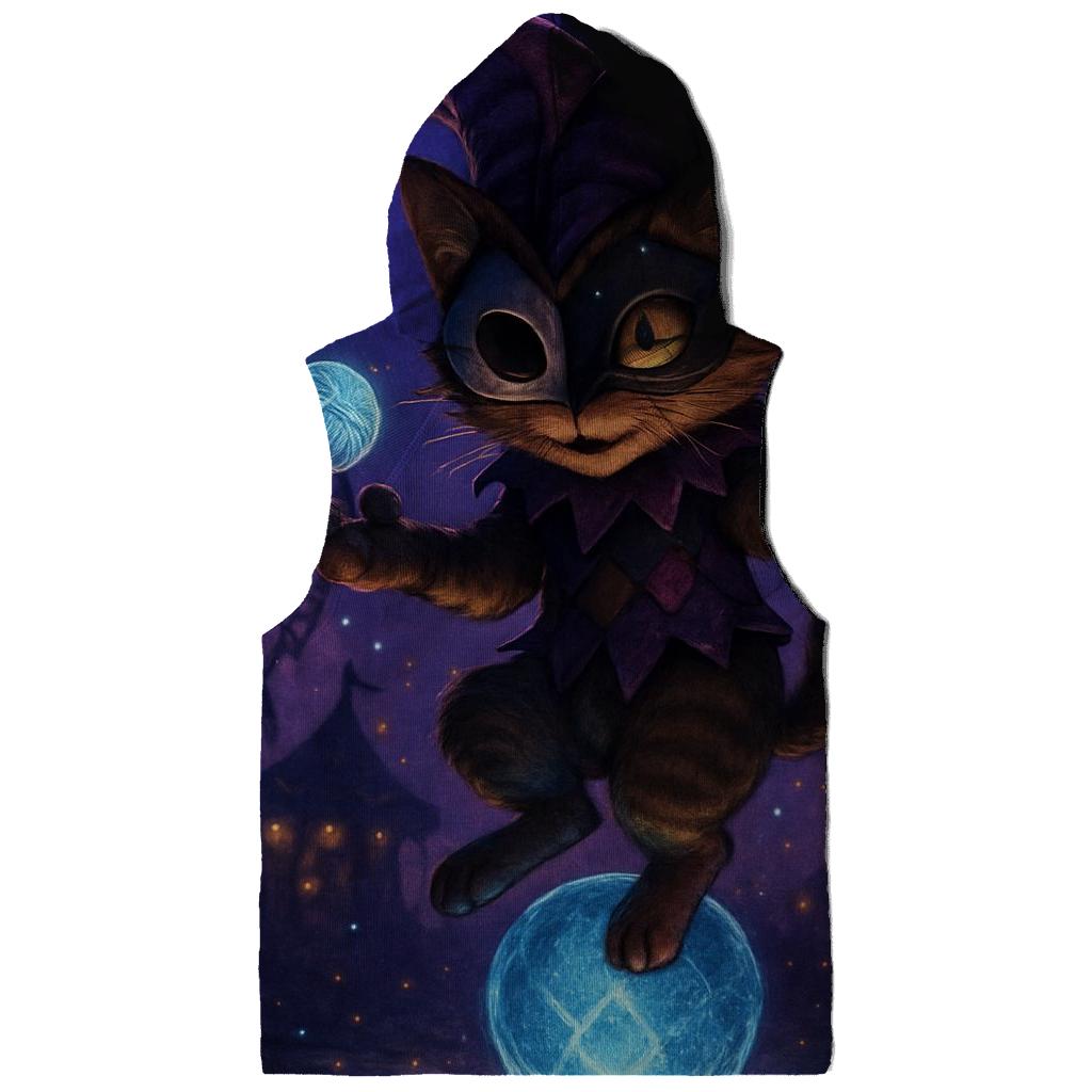 Midnight Carnival Jester Cat designer hoodies