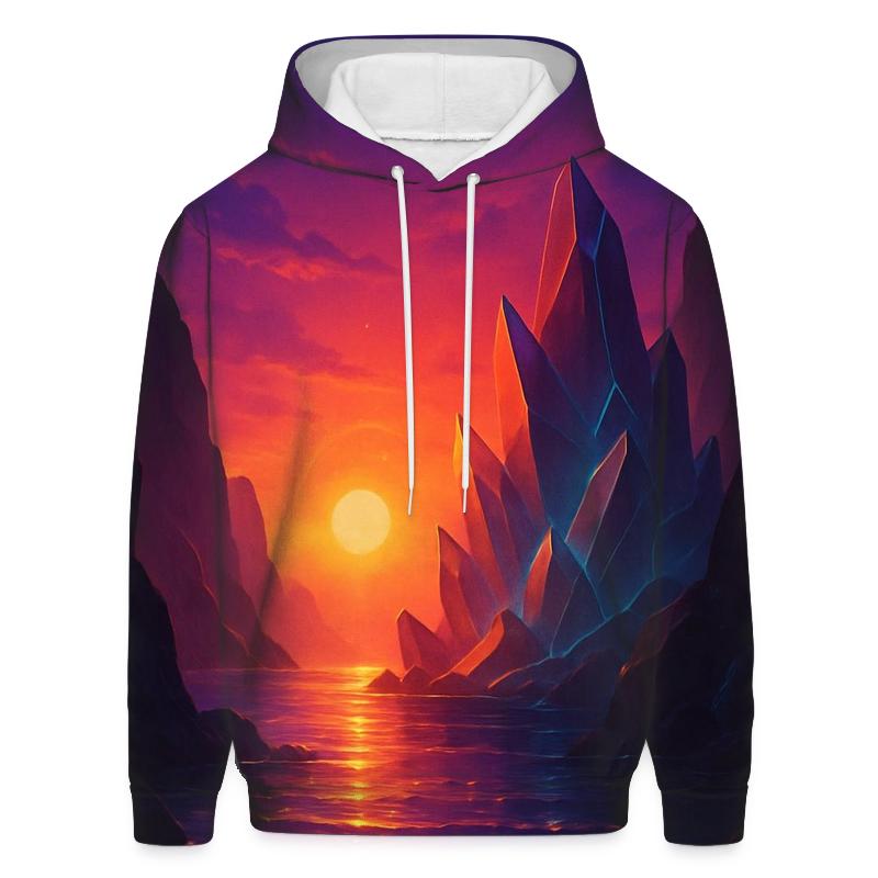 Crystalline Cove Sunset lightweight hoodies