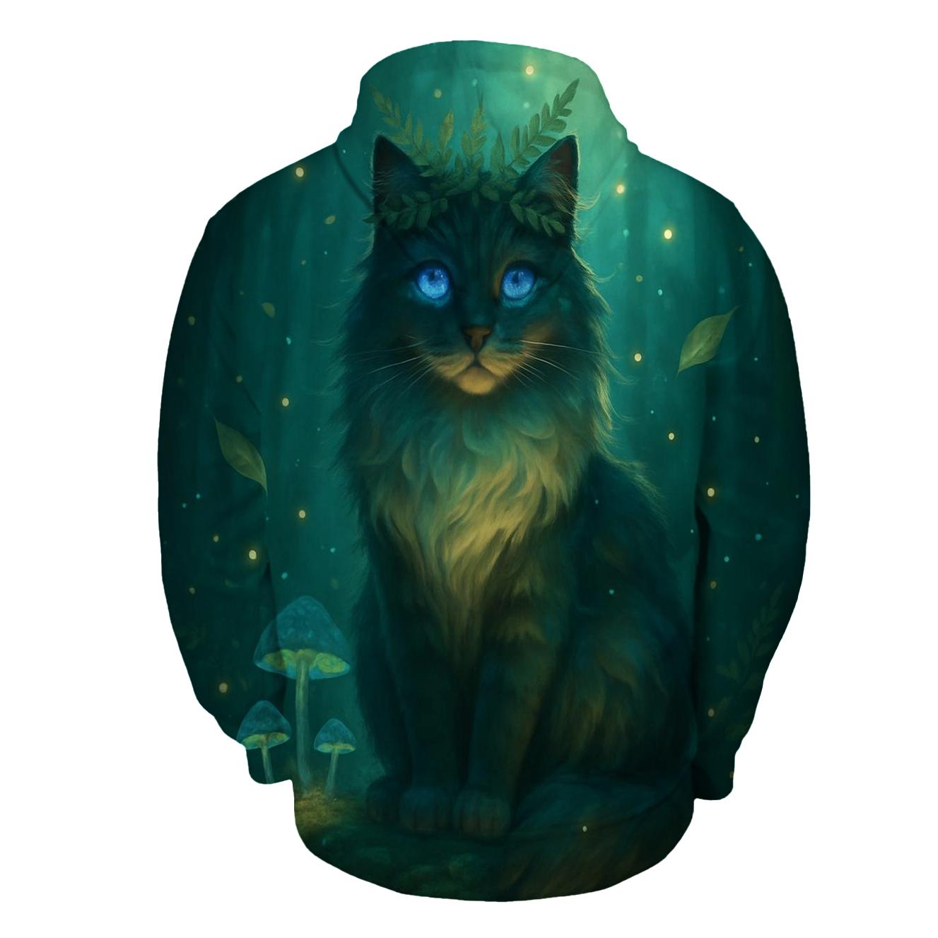 Forest Whisper Oracle Cat zip-up hoodies
