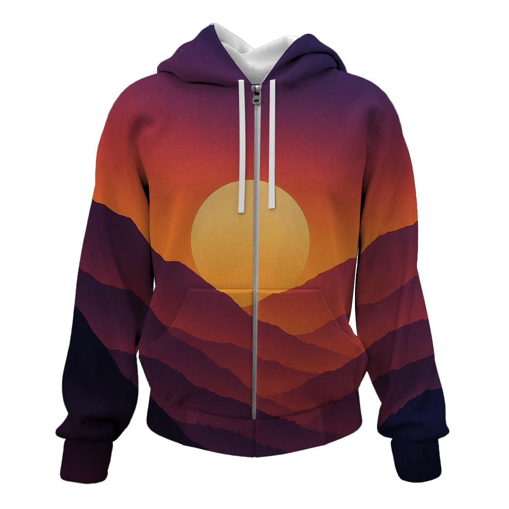 Mountain Echo Of Ember Skies zip-up hoodies