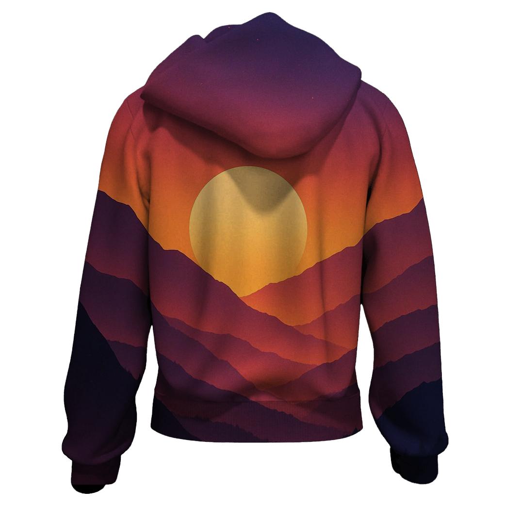 Mountain Echo Of Ember Skies zip-up hoodies