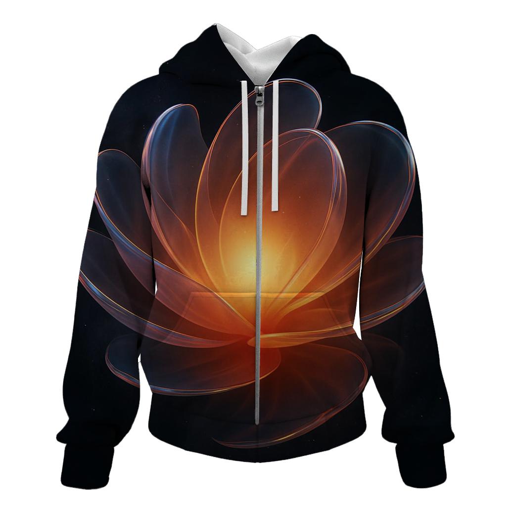 Glass Aurora Bloom zip-up hoodies