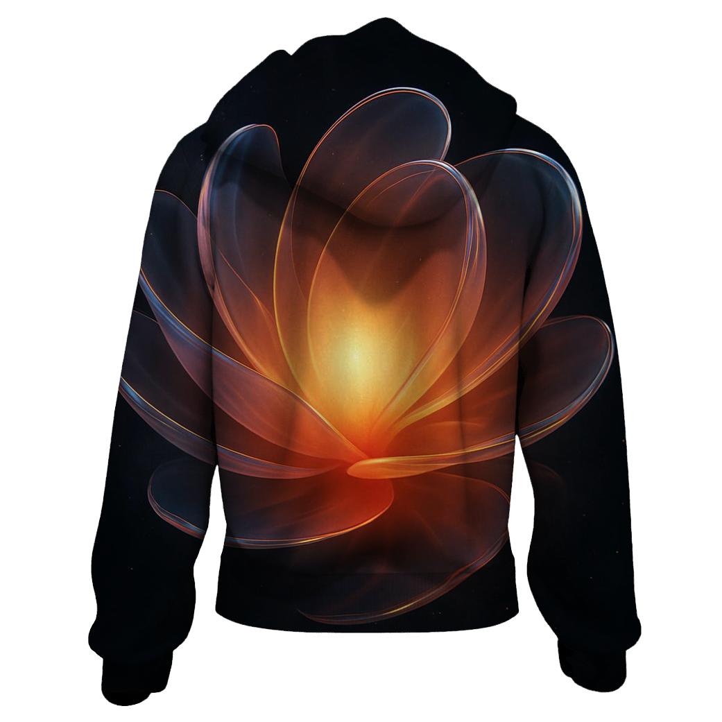 Glass Aurora Bloom zip-up hoodies