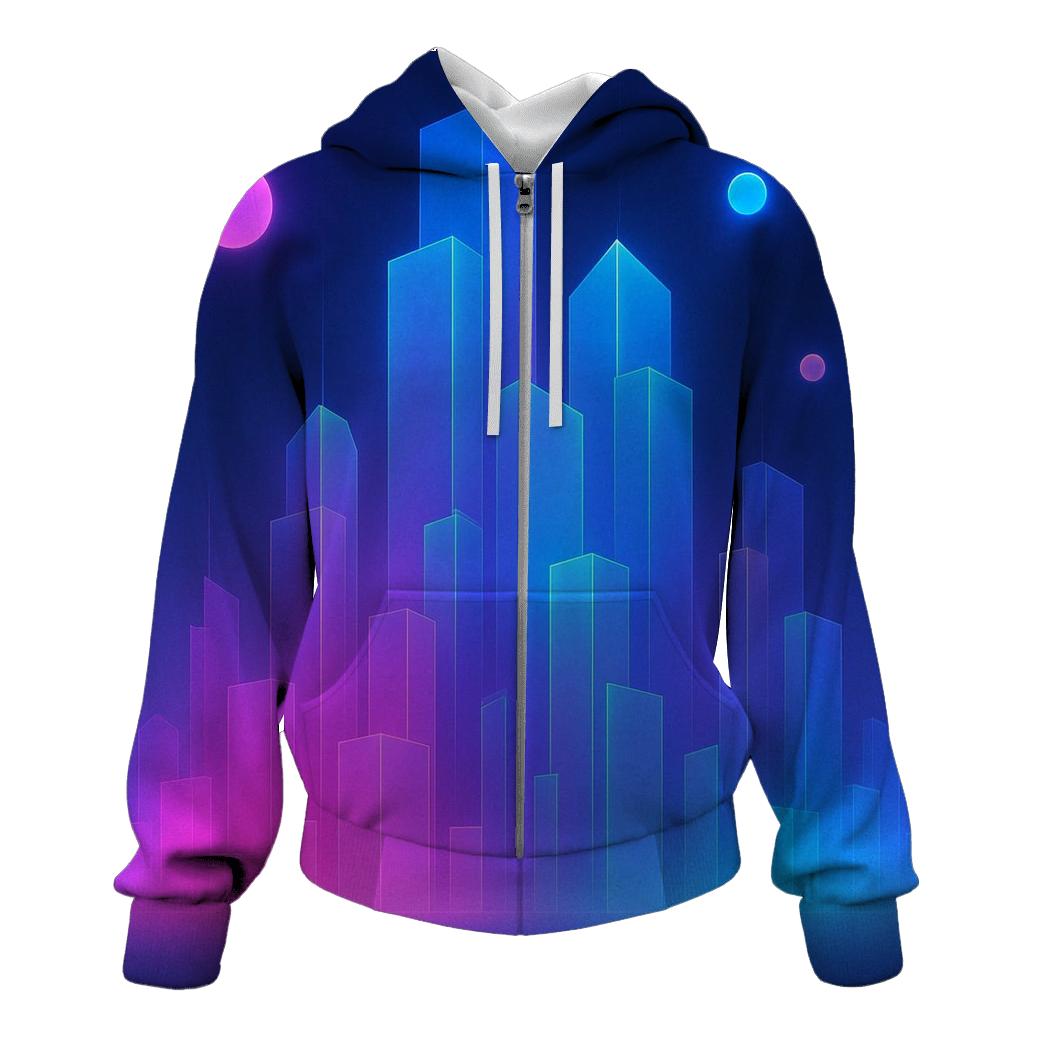 Neon Mirage City Gradient hoodies fashion