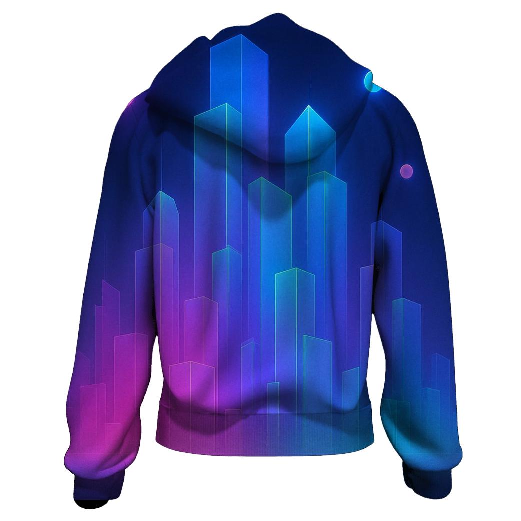 Neon Mirage City Gradient hoodies fashion