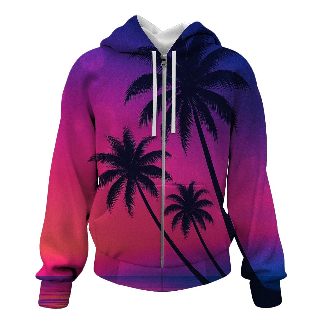 Neon Palms Afterglow heavyweight hoodies