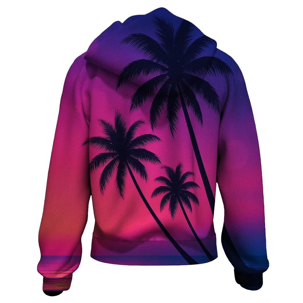 Neon Palms Afterglow heavyweight hoodies