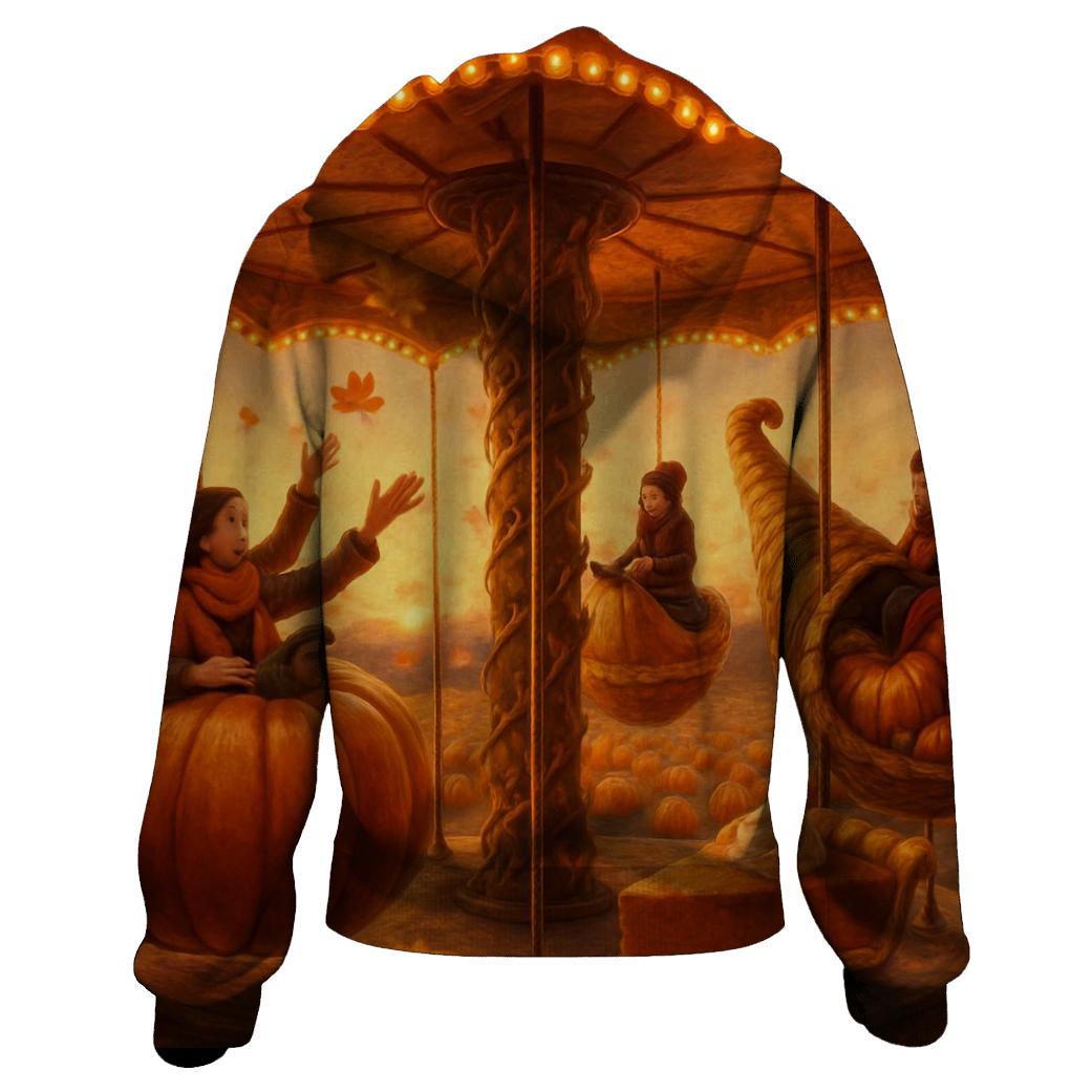 Pumpkin Patch Gratitude Carousel embroidered hoodies