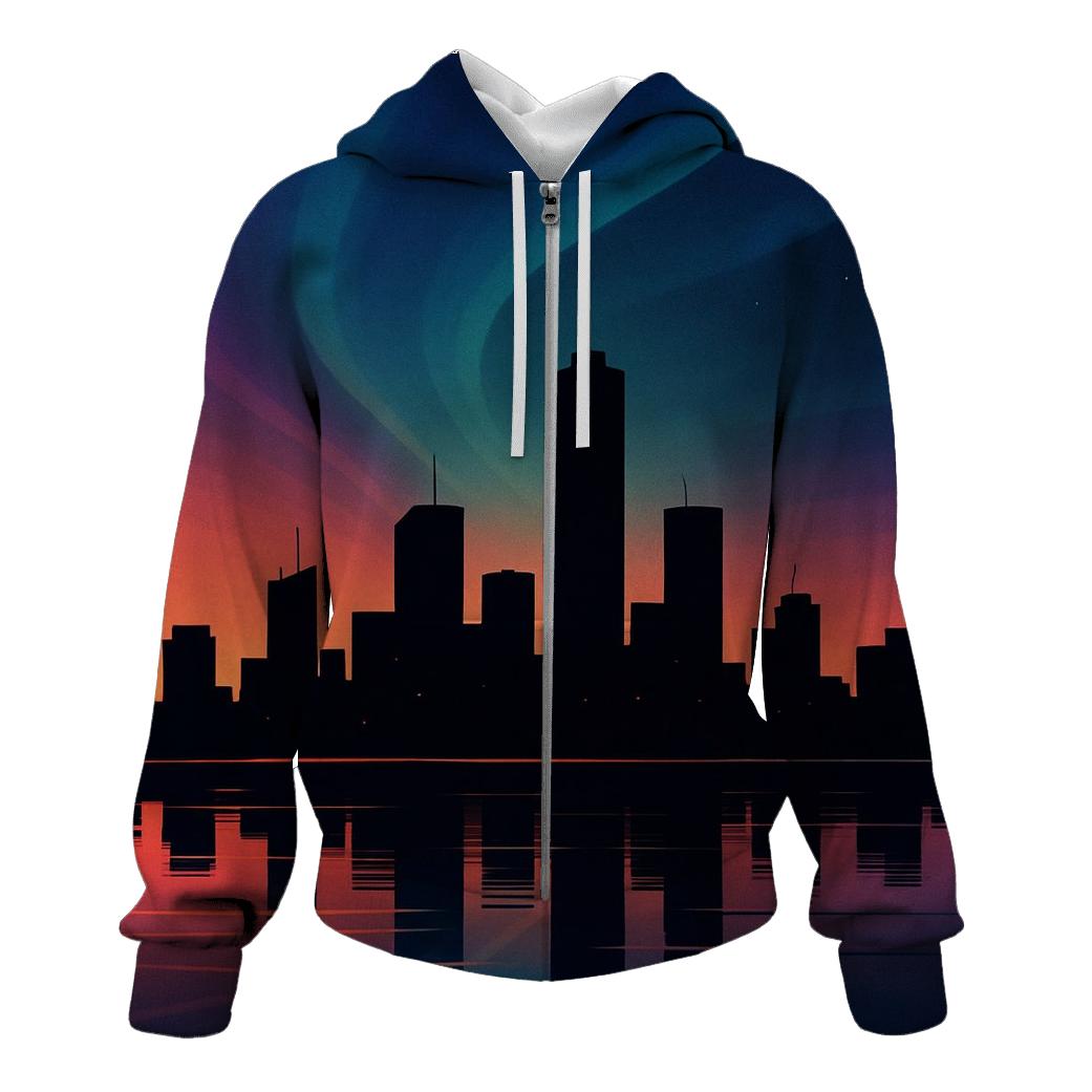 Skyline Aurora Sundown graphic hoodies