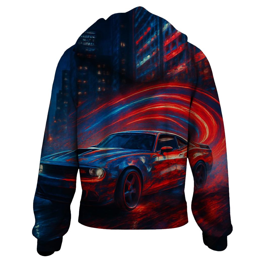 Neon Stripes Street Racer embroidered hoodies