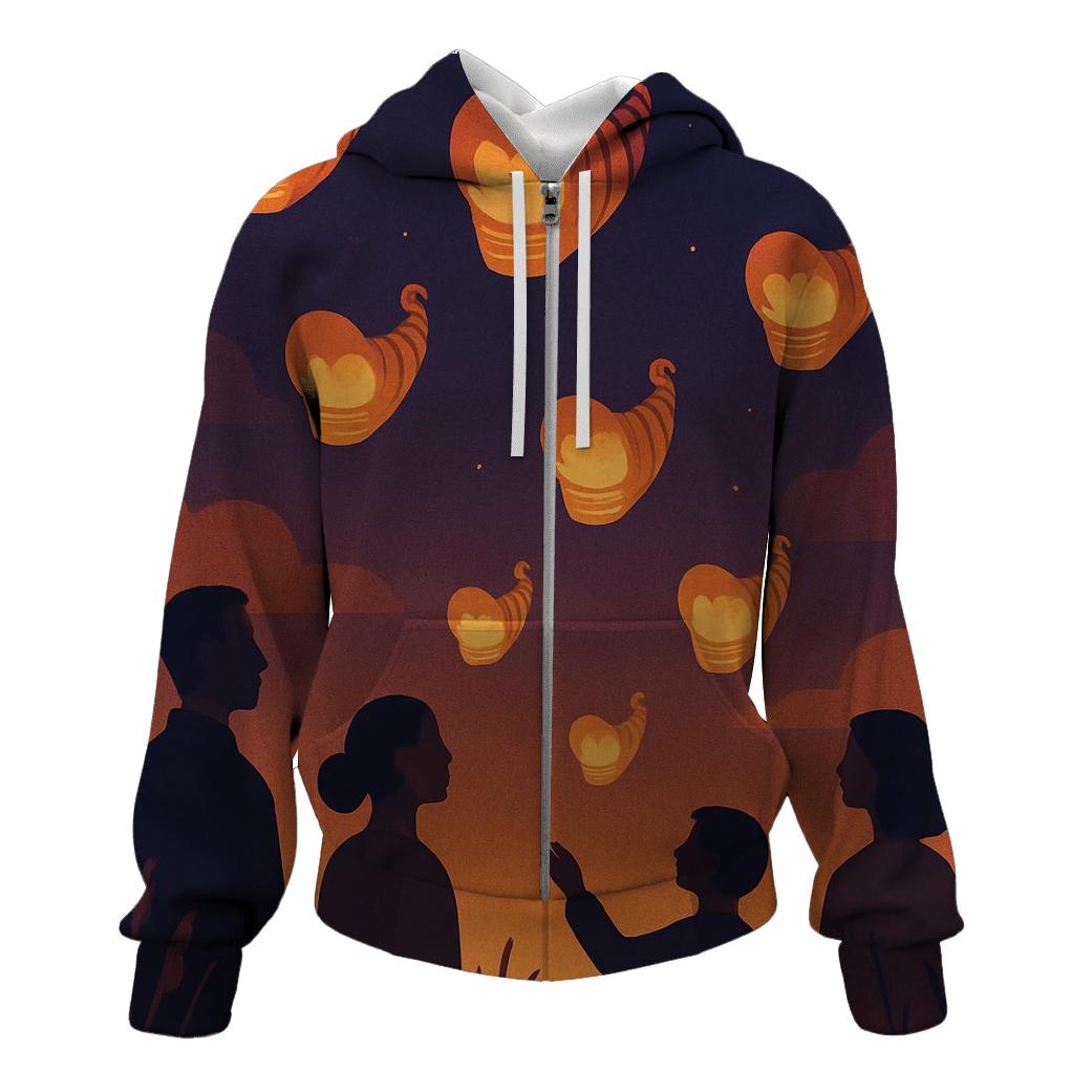 Cornucopia Sky Lanterns printed hoodies