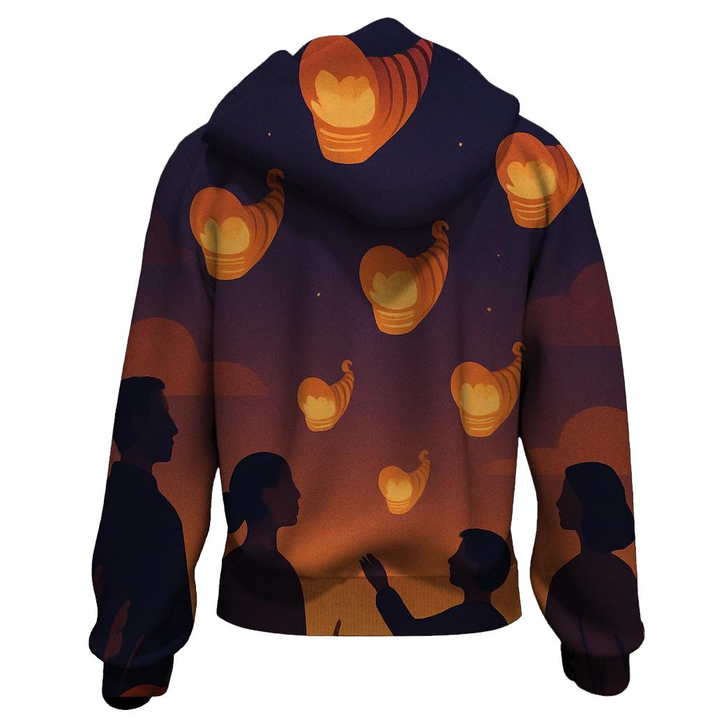 Cornucopia Sky Lanterns printed hoodies