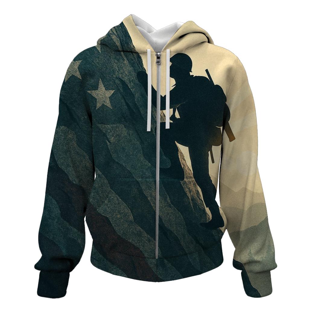 Mountain Echoes Of Valor zip-up hoodies