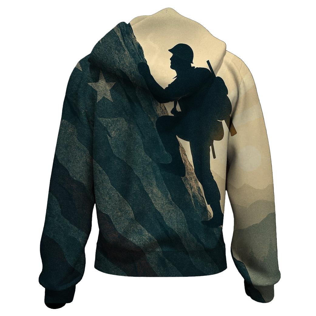 Mountain Echoes Of Valor zip-up hoodies
