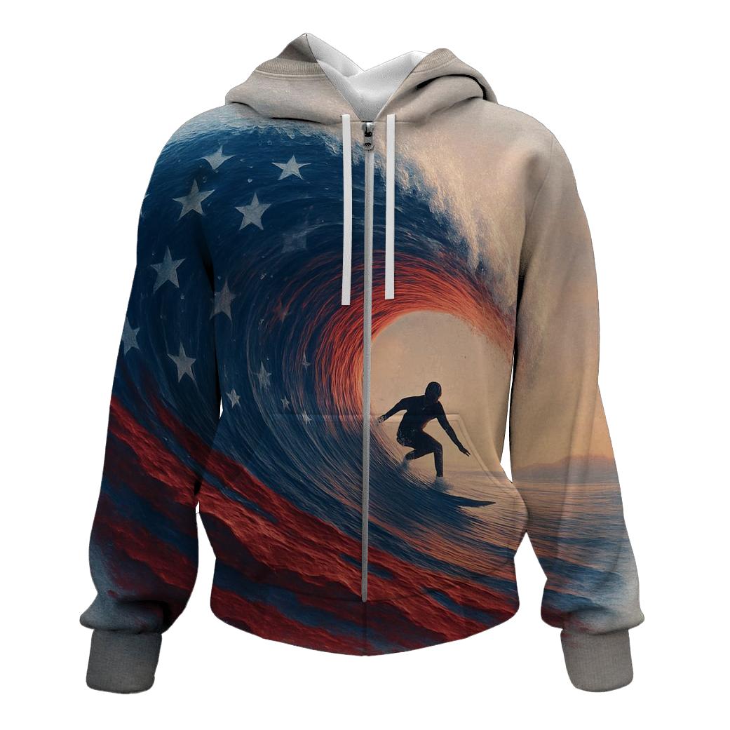 Ocean Waves Of Freedom premium hoodies