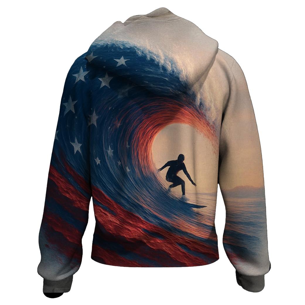 Ocean Waves Of Freedom premium hoodies