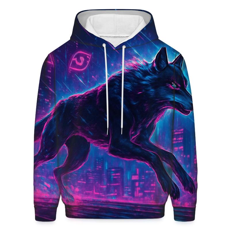 Neon Echo Run graphic hoodies