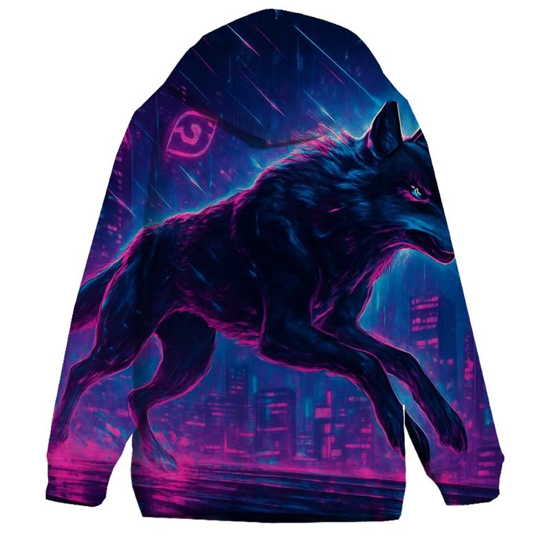 Neon Echo Run graphic hoodies